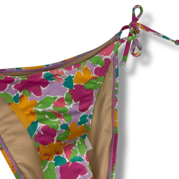 NEW Cotton On Cheeky Bikini Bottoms Large Pink Floral Brazilian Skimpy Swim NWT - Picture 8 of 13